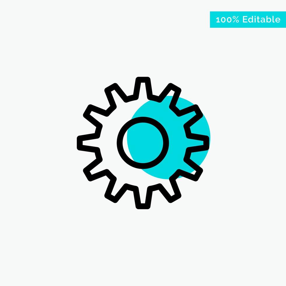 Cogs Gear Setting turquoise highlight circle point Vector icon