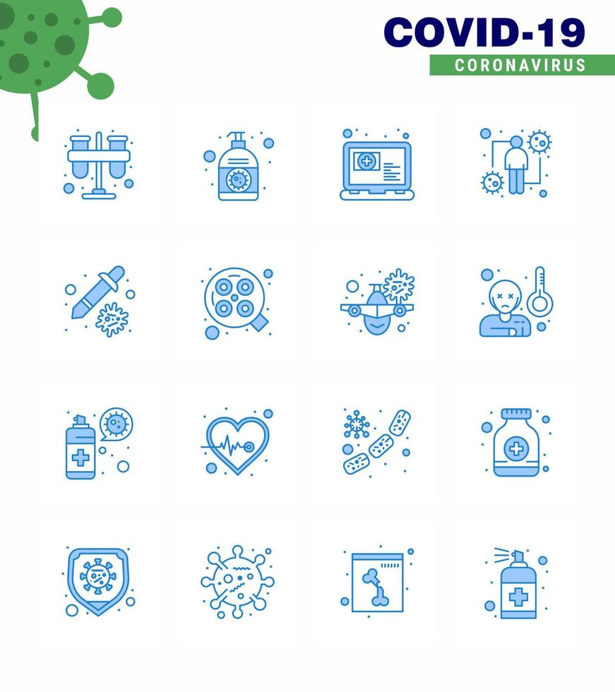 16 Blue Coronavirus disease and prevention vector icon intect host hand coronavirus question viral coronavirus 2019nov disease Vector Design Elements