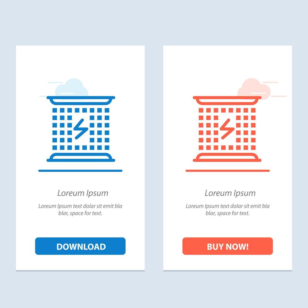Charge Charging Electricity Electromagnetic Energy  Blue and Red Download and Buy Now web Widget Card Template vector