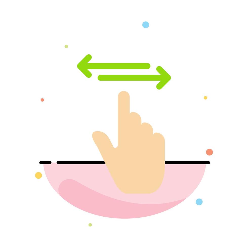 Finger Gestures Hand Left Right Abstract Flat Color Icon Template vector