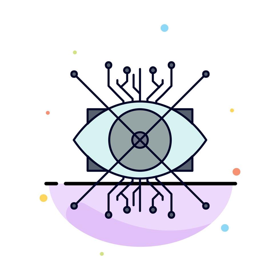 Ar augmentation cyber eye lens Flat Color Icon Vector