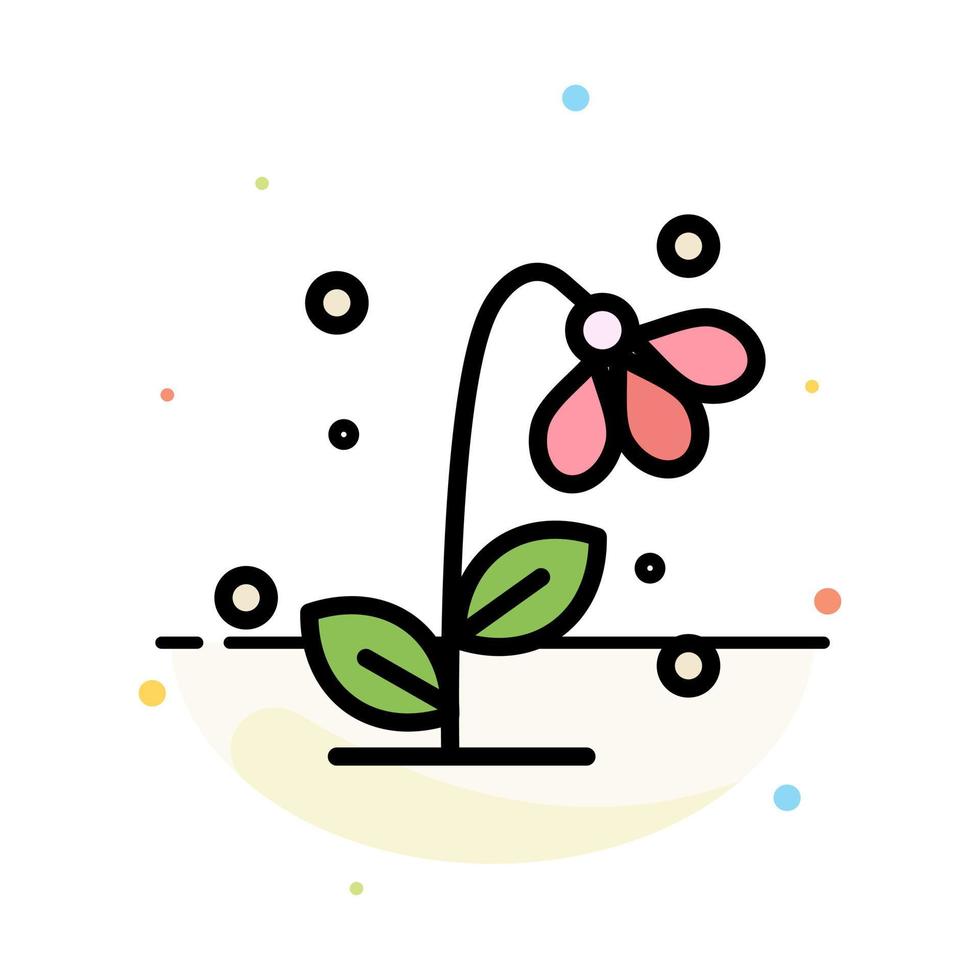 Flora Floral Flower Nature Spring Abstract Flat Color Icon Template vector