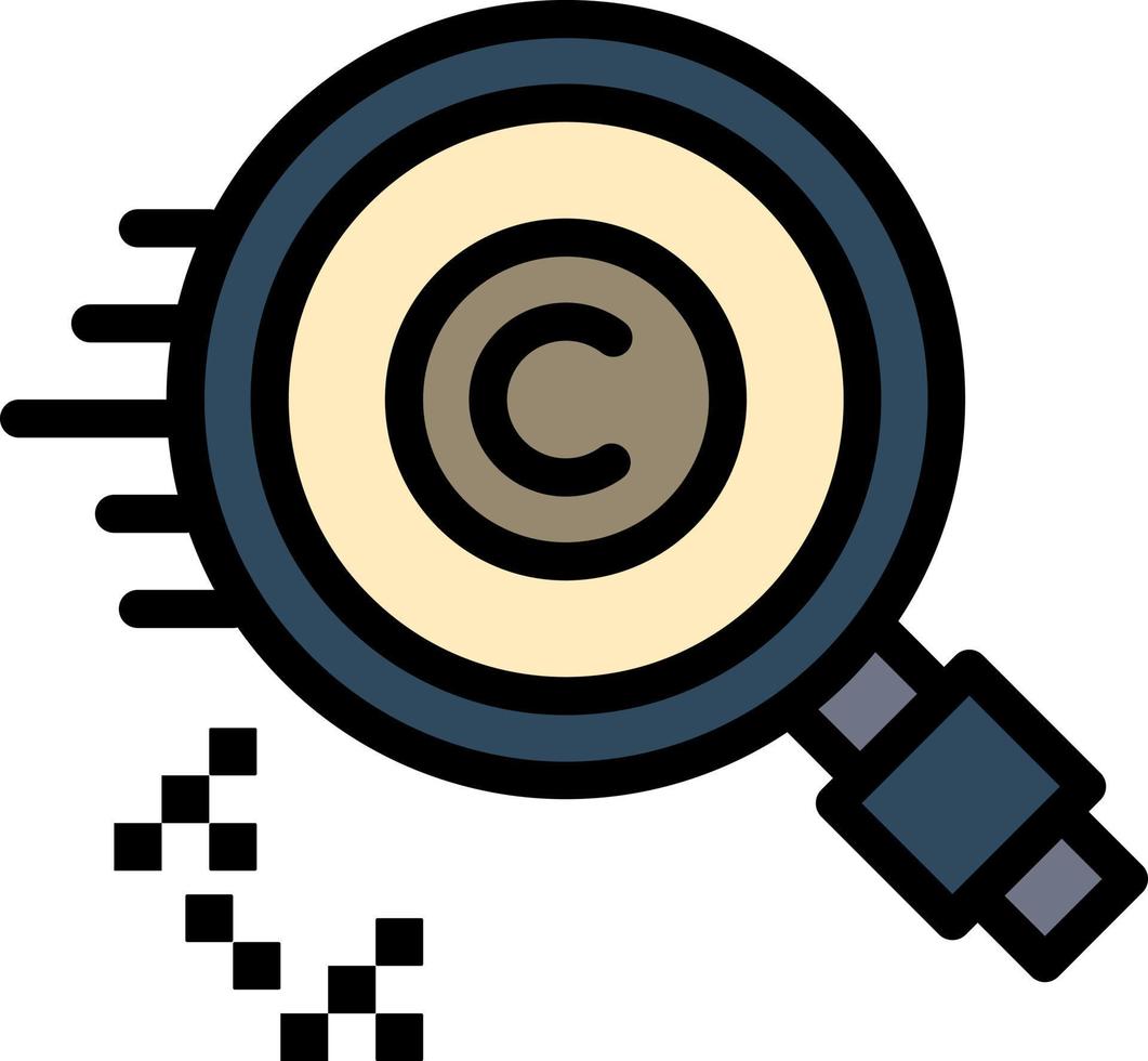 Content Copyright Find Owner Property  Flat Color Icon Vector icon banner Template