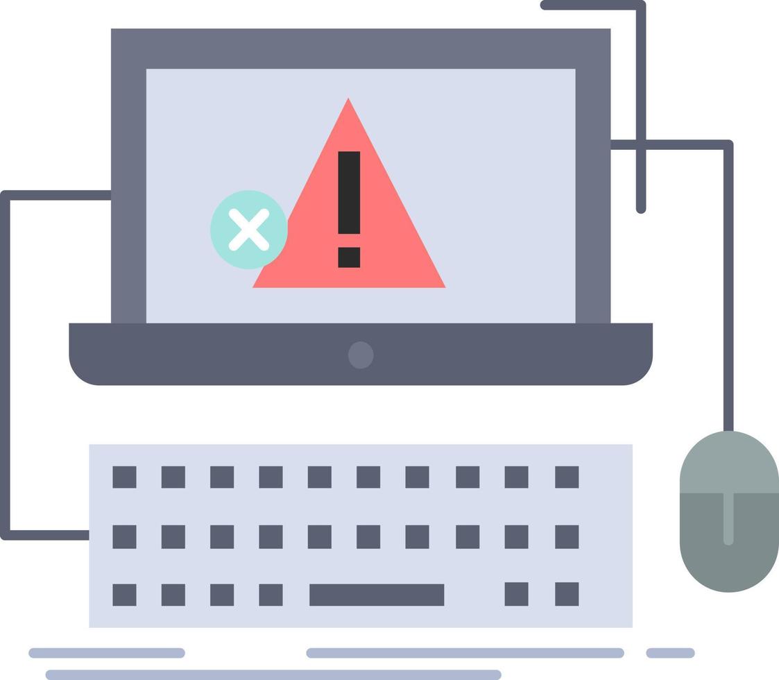 Computer crash error failure system Flat Color Icon Vector