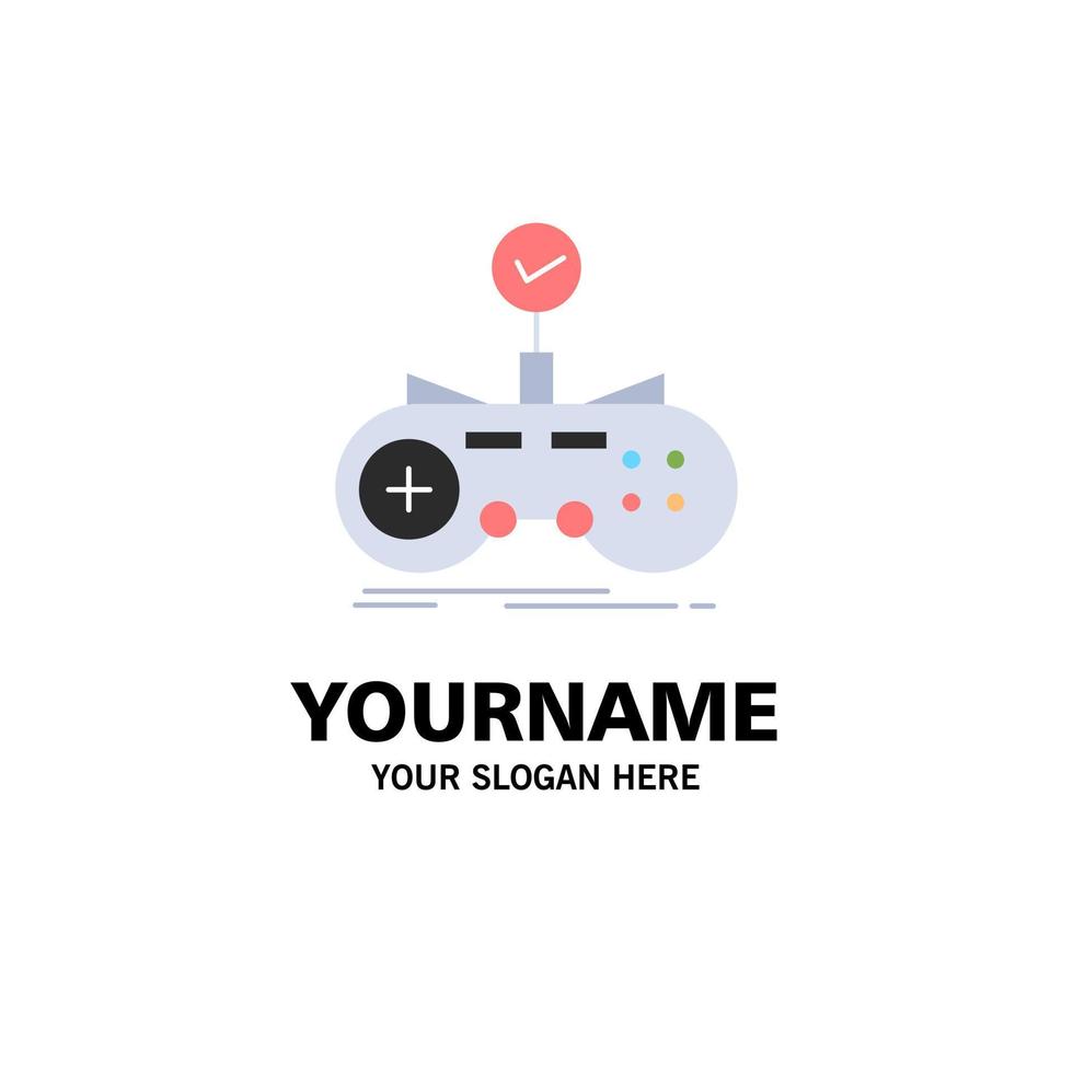 Check controller game gamepad gaming Flat Color Icon Vector