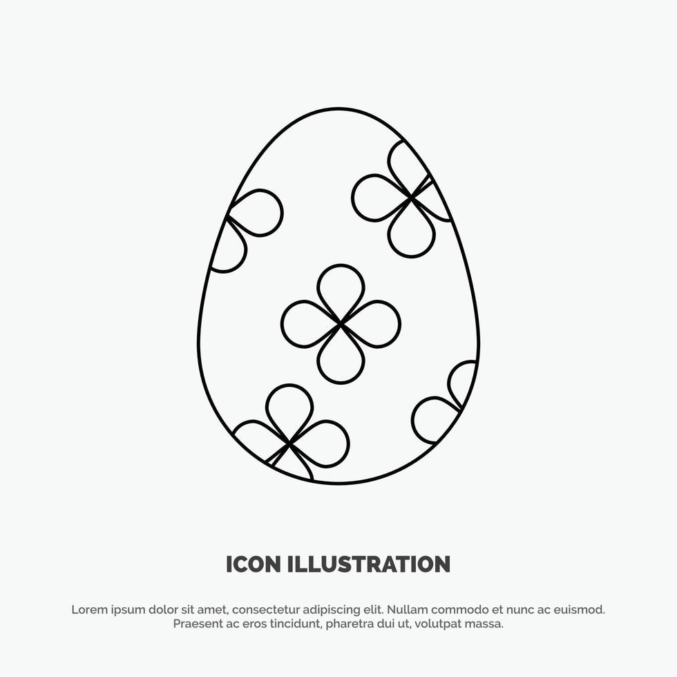 Decoration Easter Easter Egg Egg Line Icon Vector