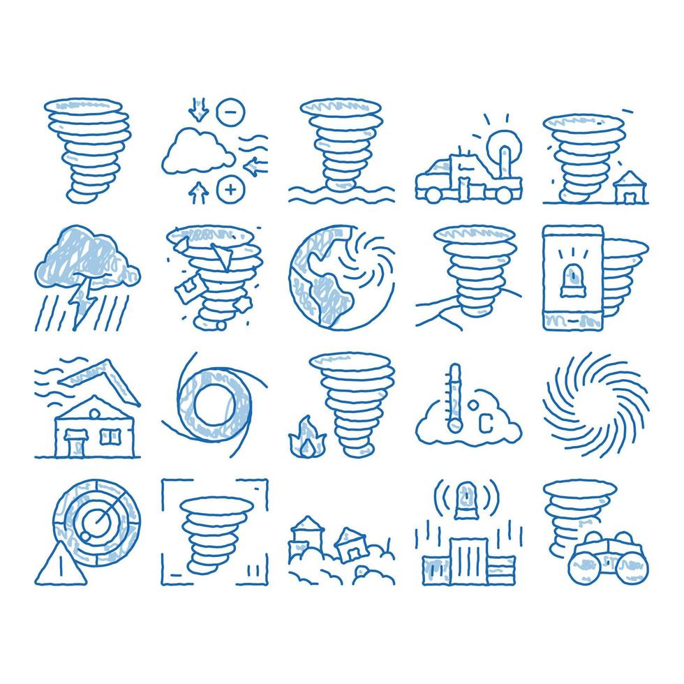 icono de tornado y huracán dibujado a mano ilustración vector