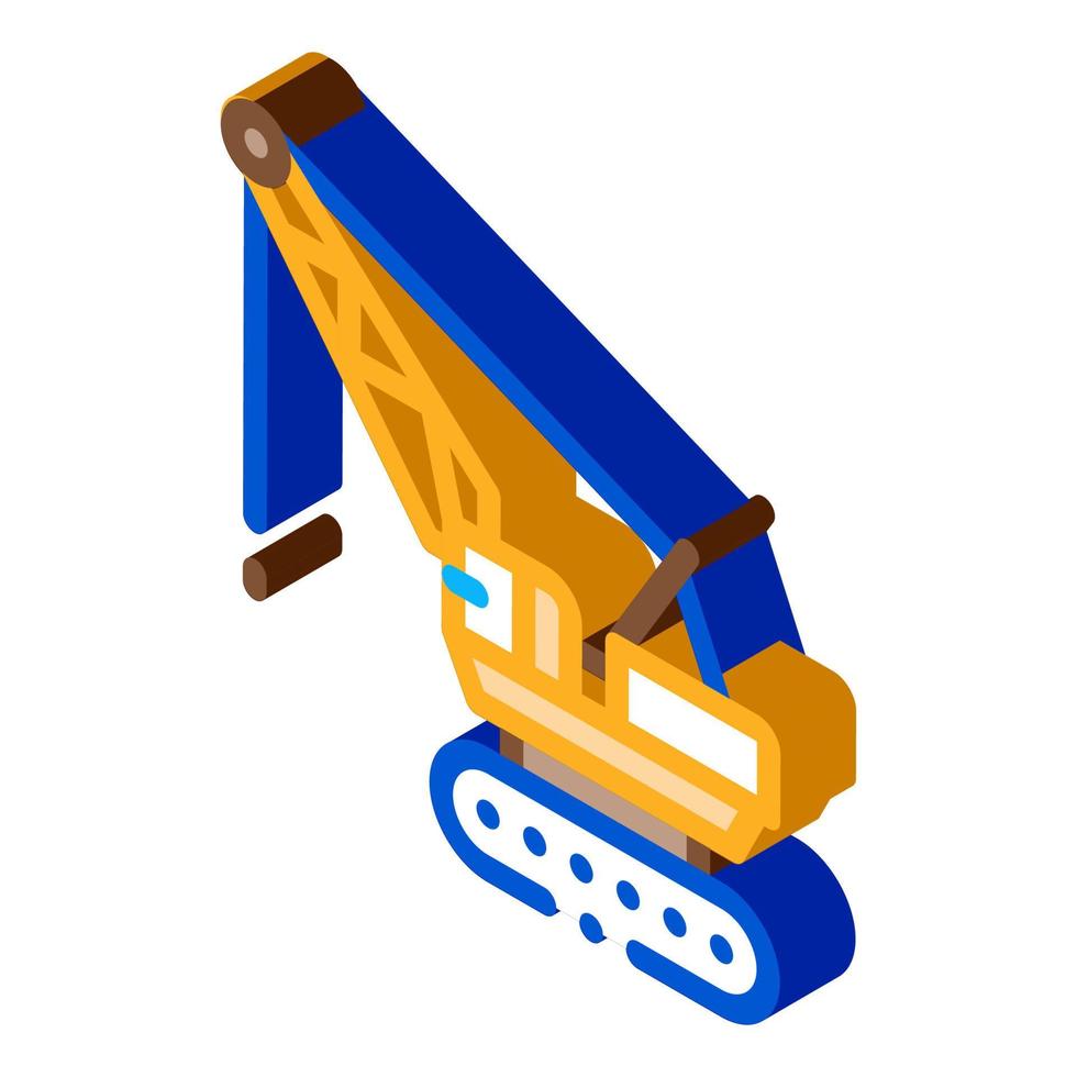 crane transport isometric icon vector illustration