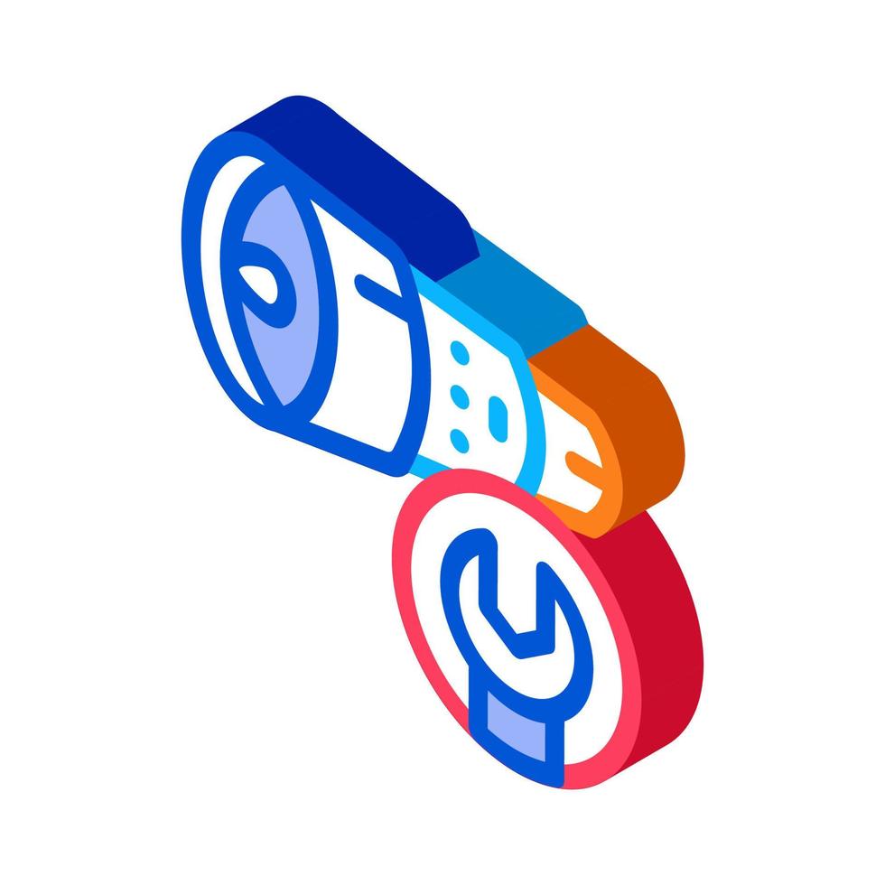 Engine Wrench isometric icon vector illustration