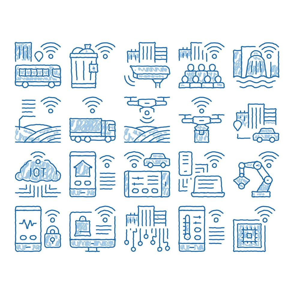 Internet Of Things icon hand drawn illustration vector