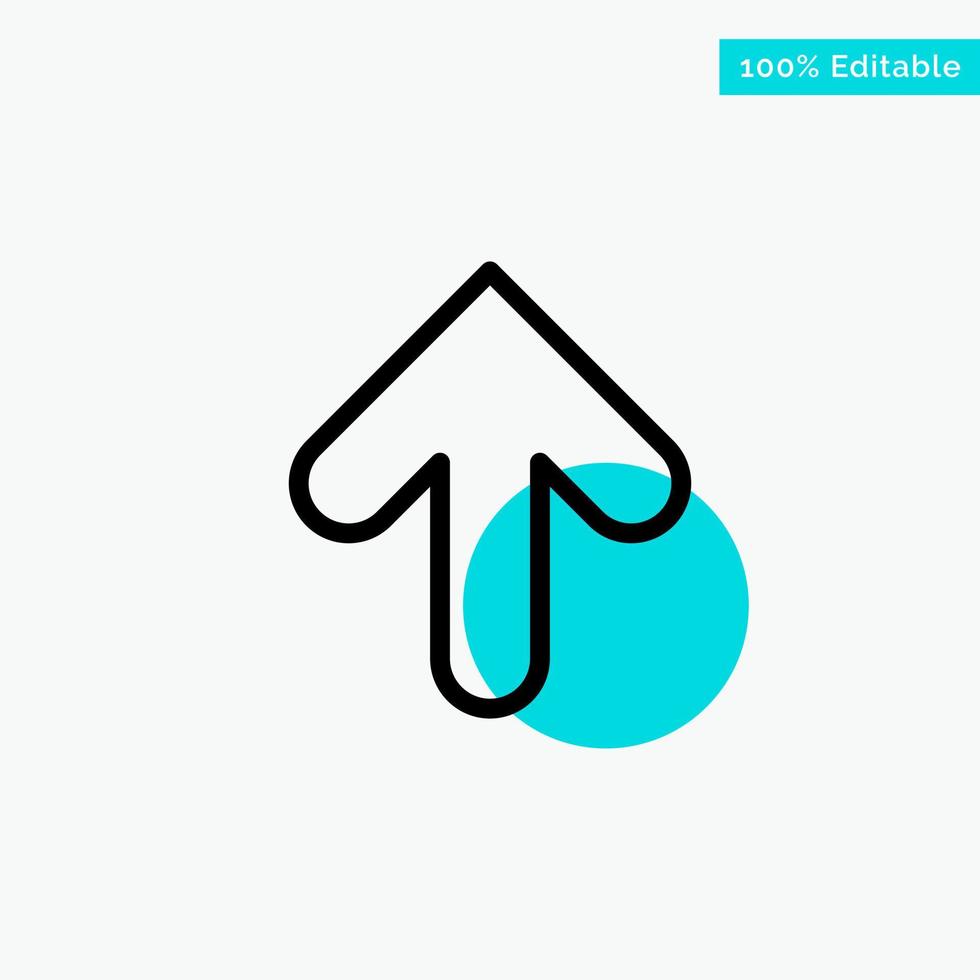 Arrow Arrow Up Upload turquoise highlight circle point Vector icon