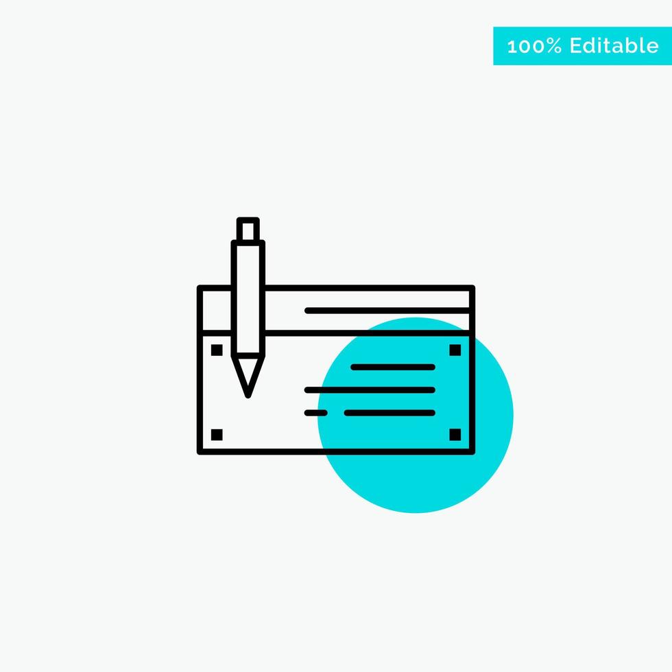 Check Account Bank Banking Finance Financial Payment turquoise highlight circle point Vector icon