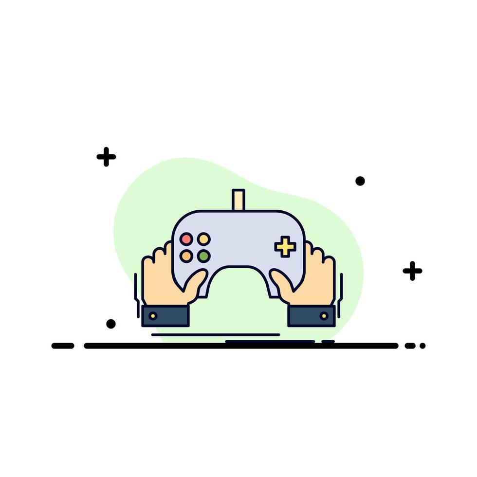 game gaming mobile entertainment app Flat Color Icon Vector