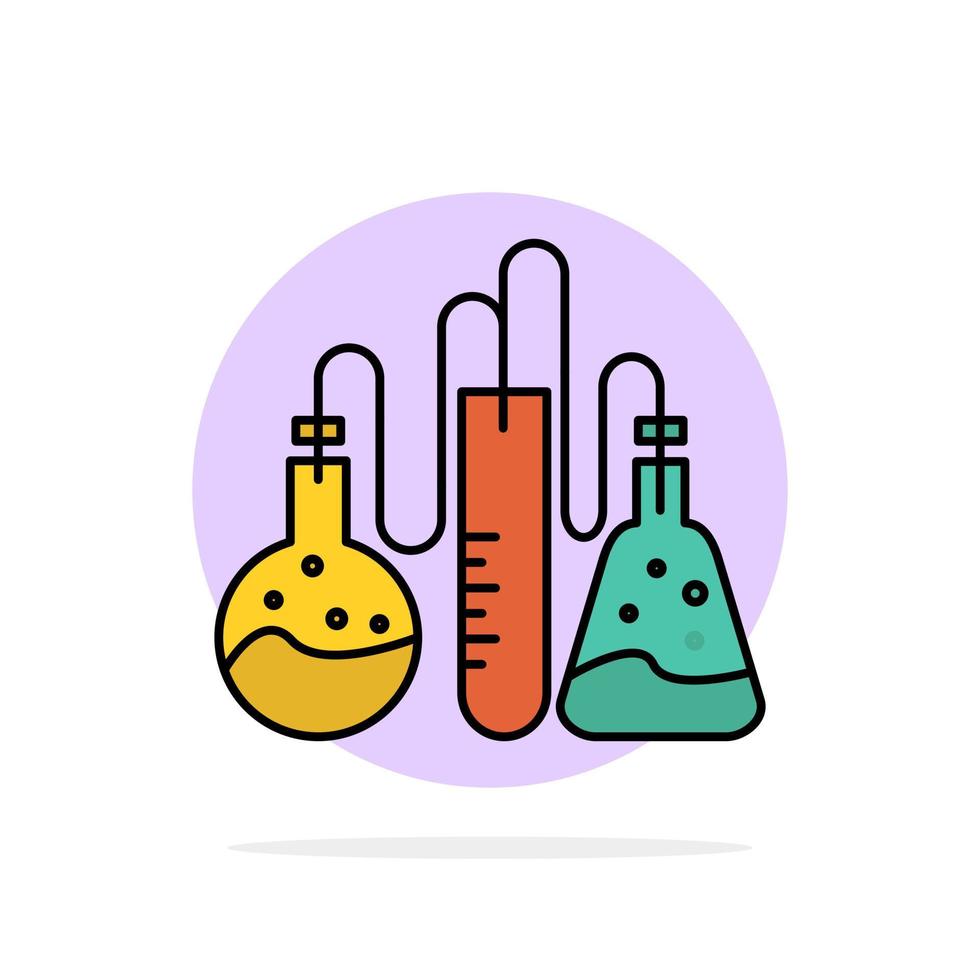 icono de color plano de fondo de círculo abstracto de ciencia de laboratorio de droga química vector