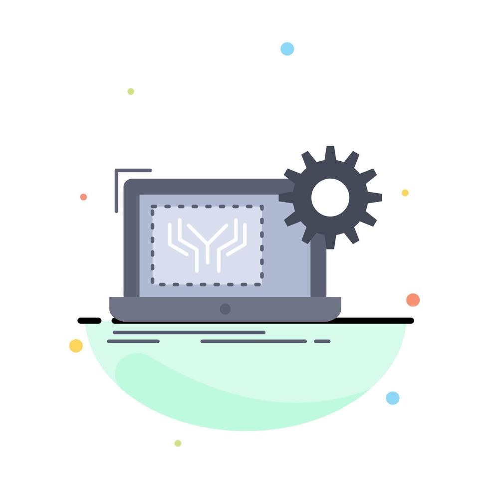 Blueprint circuit electronics engineering hardware Flat Color Icon Vector