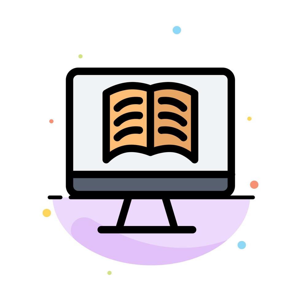 Computer Book OnTechnology Abstract Flat Color Icon Template vector