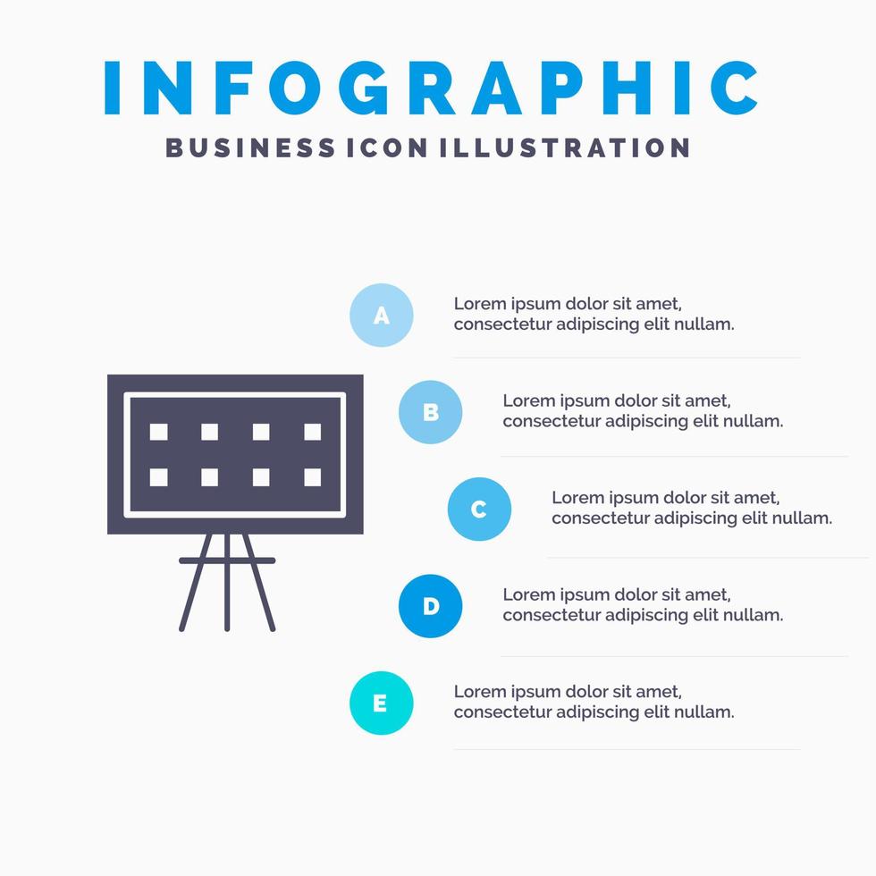 Alphabet Board Education Presentation Solid Icon Infographics 5 Steps Presentation Background vector