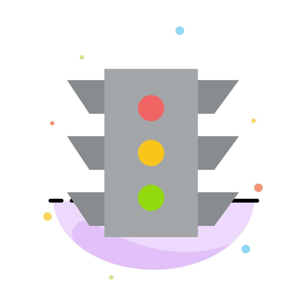 plantilla de icono de color plano abstracto de regla de navegación de señal de tráfico ligero vector