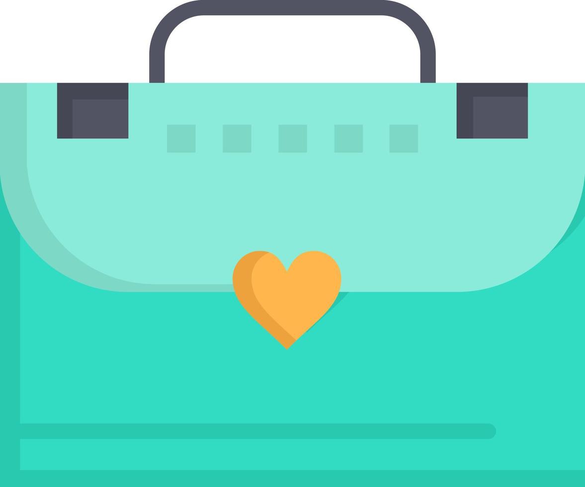 Bag Briefcase Love  Flat Color Icon Vector icon banner Template