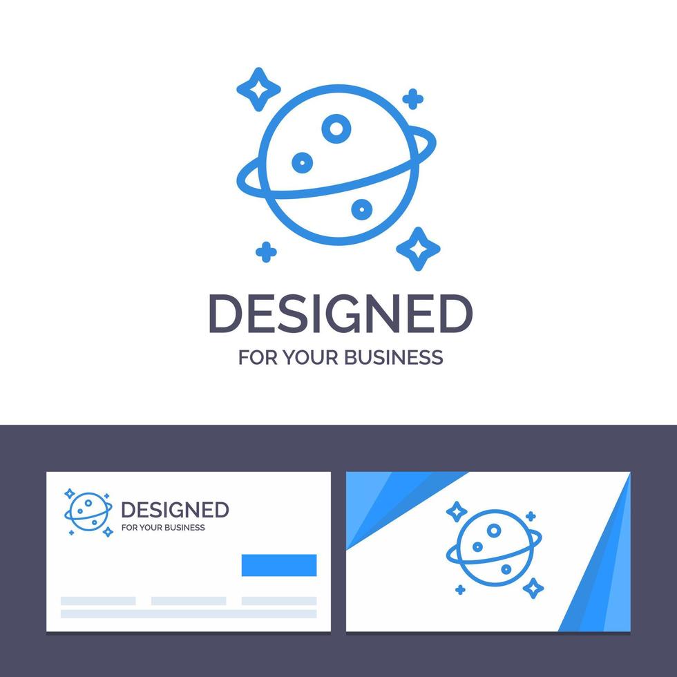 Creative Business Card and Logo template Planet Saturn Space Vector Illustration