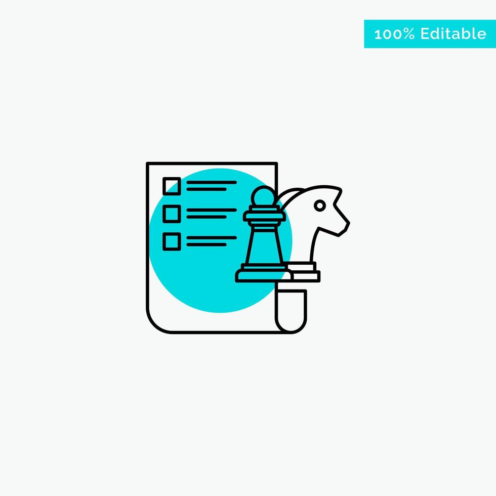 Chess Business Strategy Planning turquoise highlight circle point Vector icon