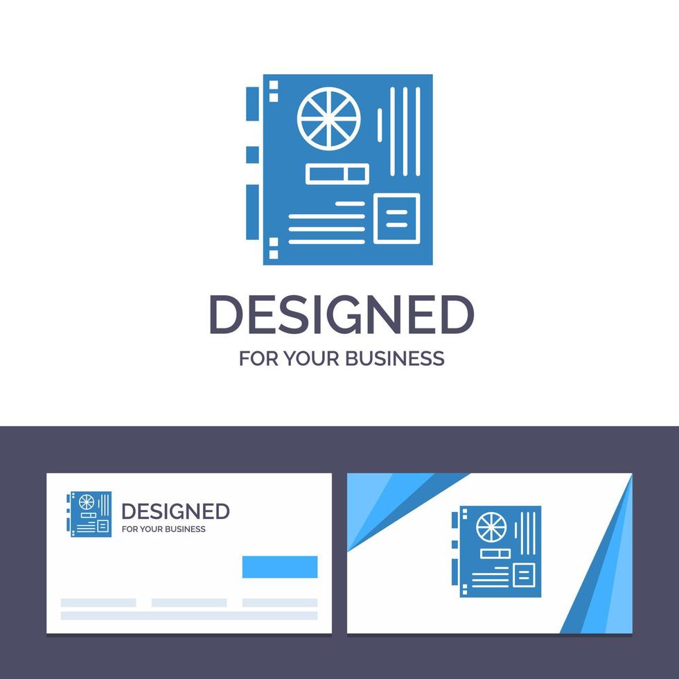 tarjeta de visita creativa y plantilla de logotipo placa base principal de la computadora madre placa base ilustración vectorial vector