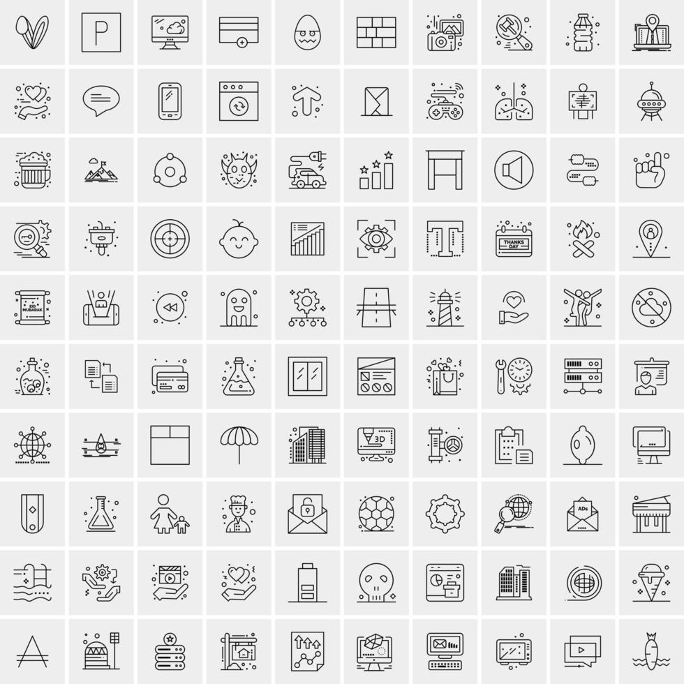 Set of 100 Creative Business Line Icons vector