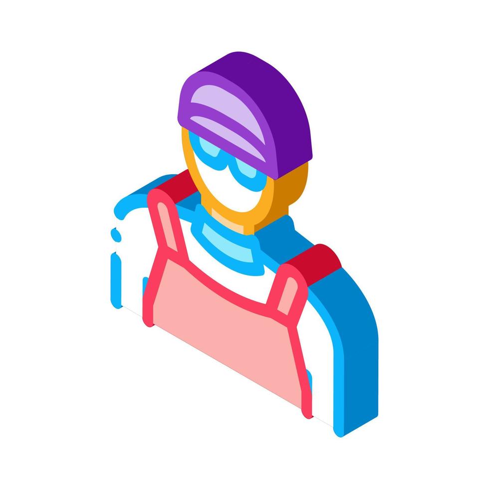 drain cleaning worker isometric icon vector illustration