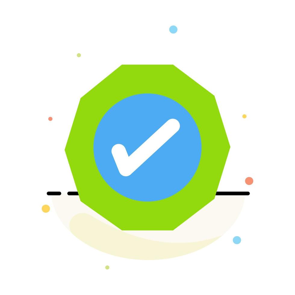 Logistic Ok Success Tick Abstract Flat Color Icon Template vector