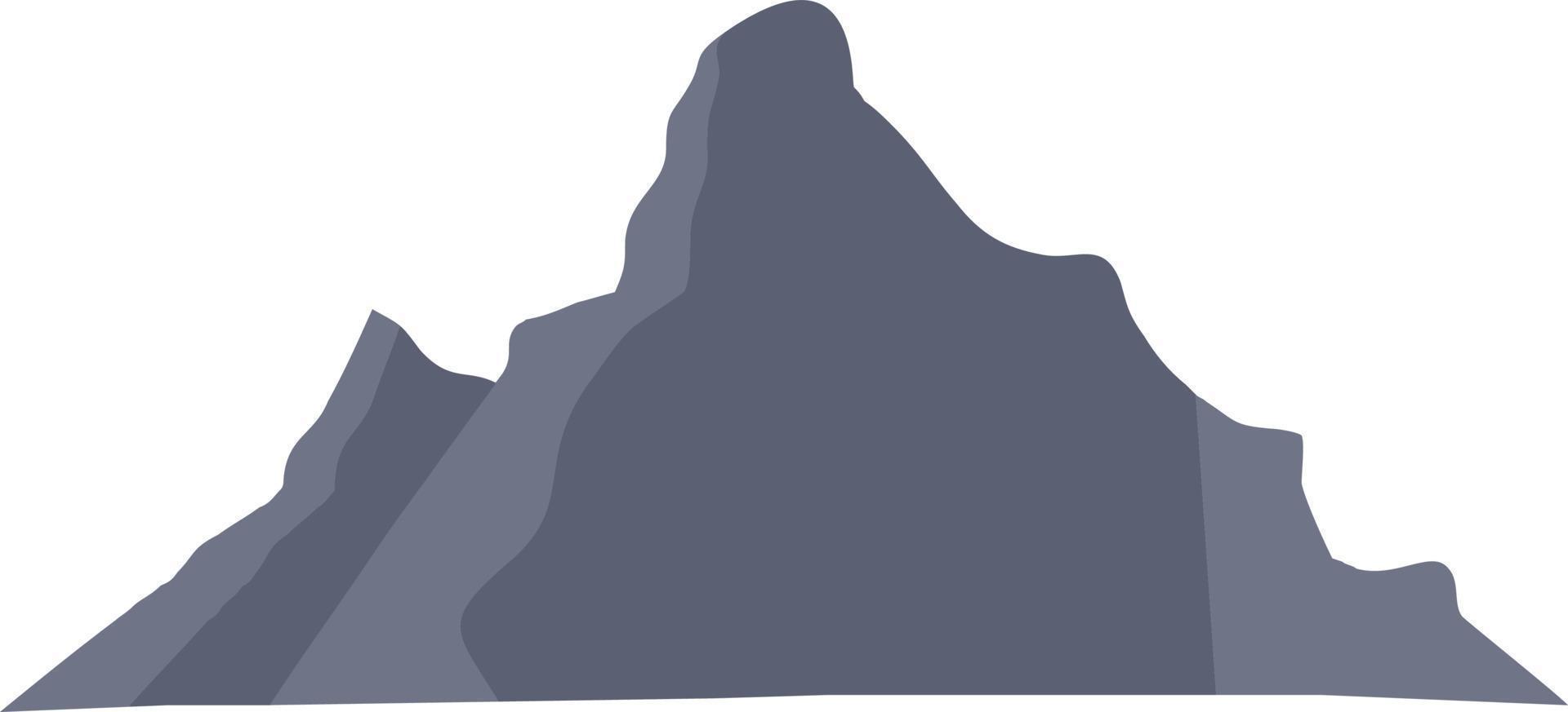 hill landscape nature mountain scene Flat Color Icon Vector