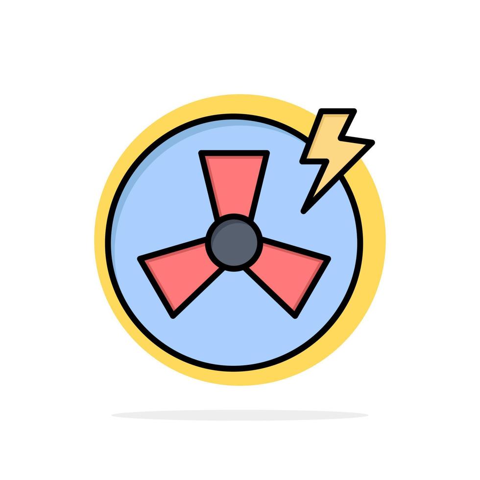 icono de color plano de fondo de círculo abstracto de fábrica de energía de ventilador vector