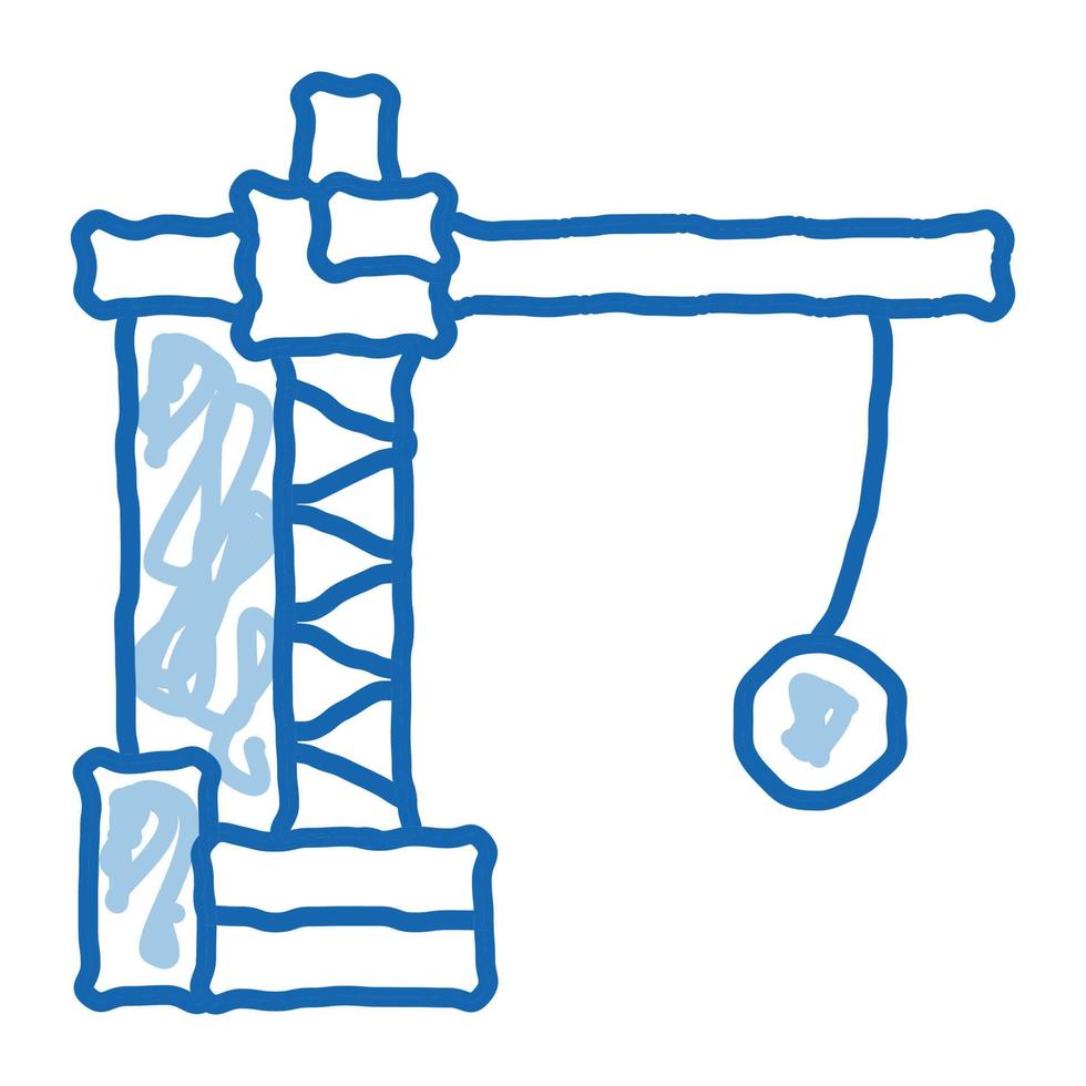 Demolition Crane doodle icon hand drawn illustration vector