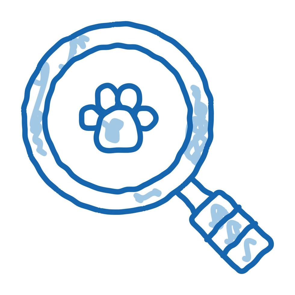 Footprint Search doodle icon hand drawn illustration vector