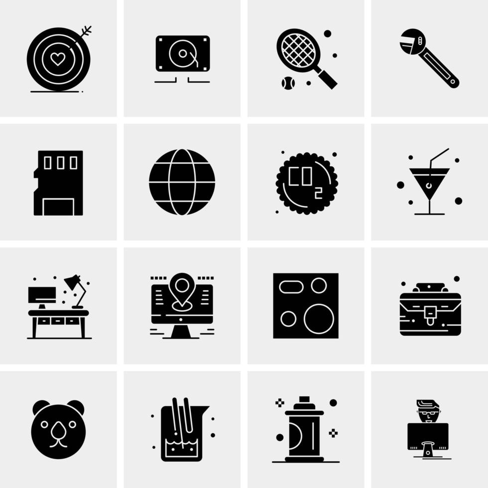 16 iconos universales de negocios vector ilustración de icono creativo para usar en proyectos relacionados con la web y dispositivos móviles