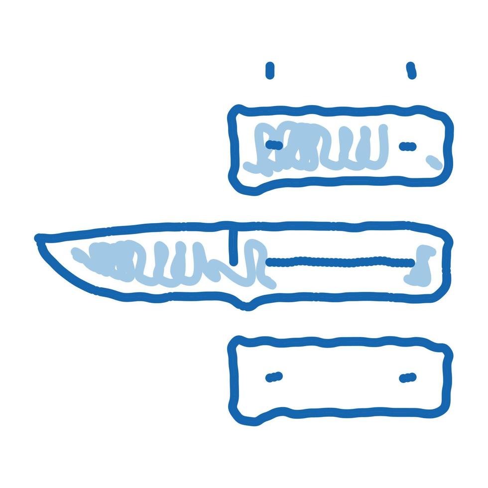 mango de cuchillo doodle icono dibujado a mano ilustración vector