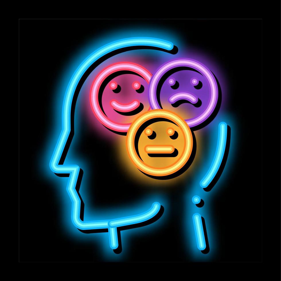 Different Mood Smile In Man Silhouette Mind Vector