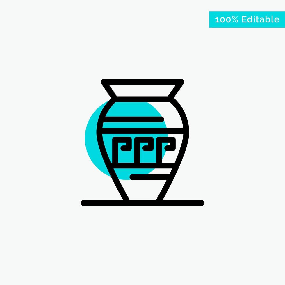 Amphora Ancient Jar Emojis Jar Greece turquoise highlight circle point Vector icon