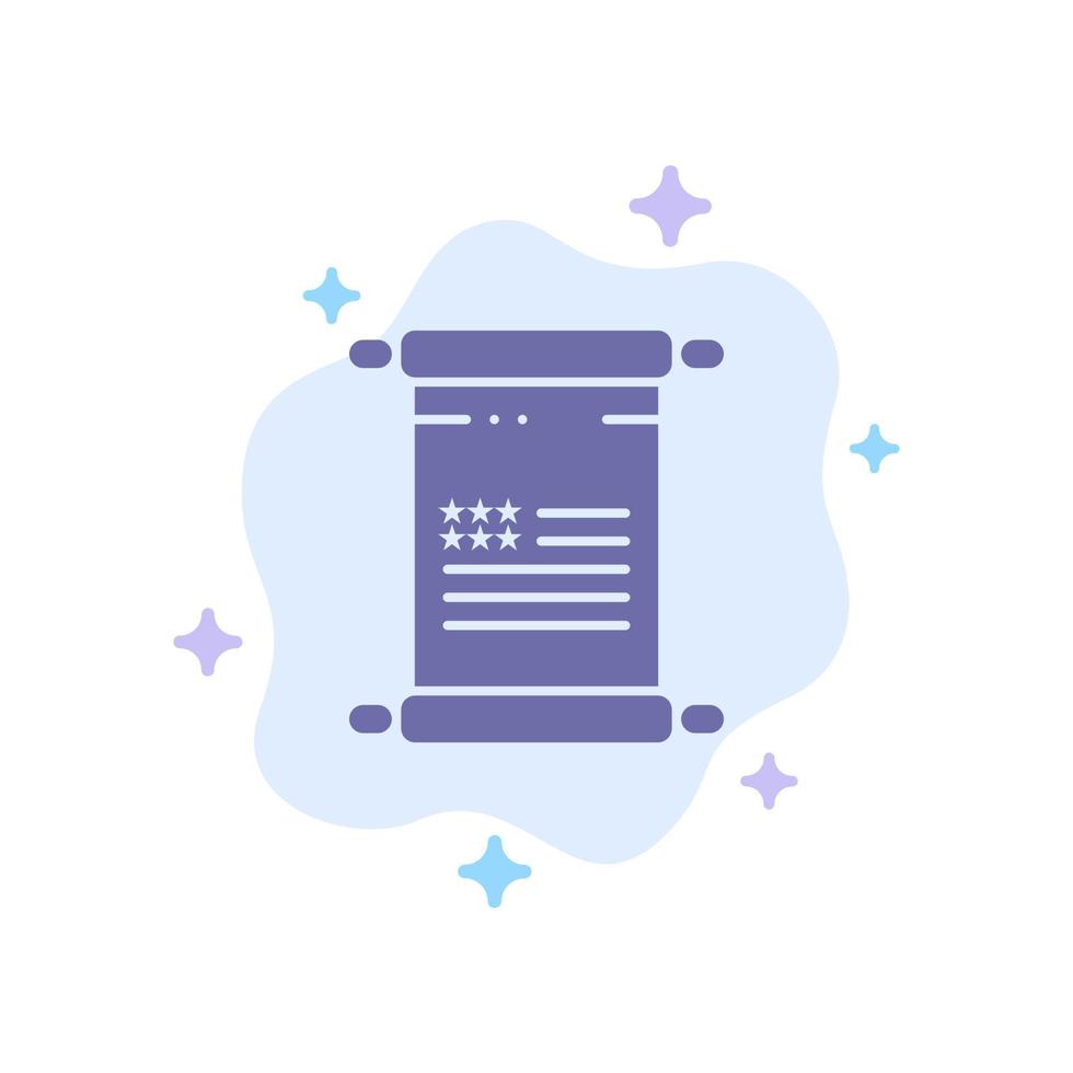 Scroll Text American Usa Blue Icon on Abstract Cloud Background vector