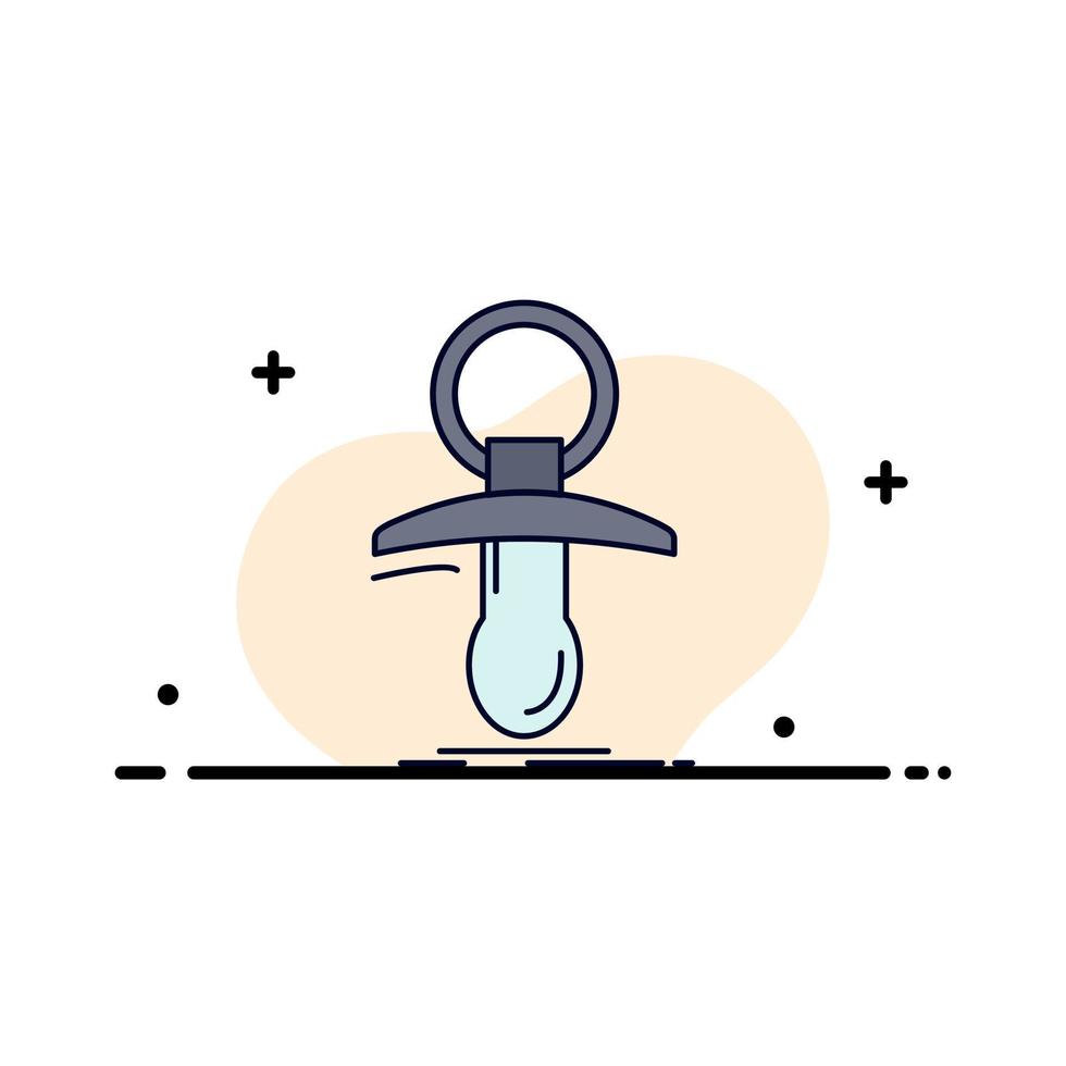 Baby dummy newbie nipple noob Flat Color Icon Vector