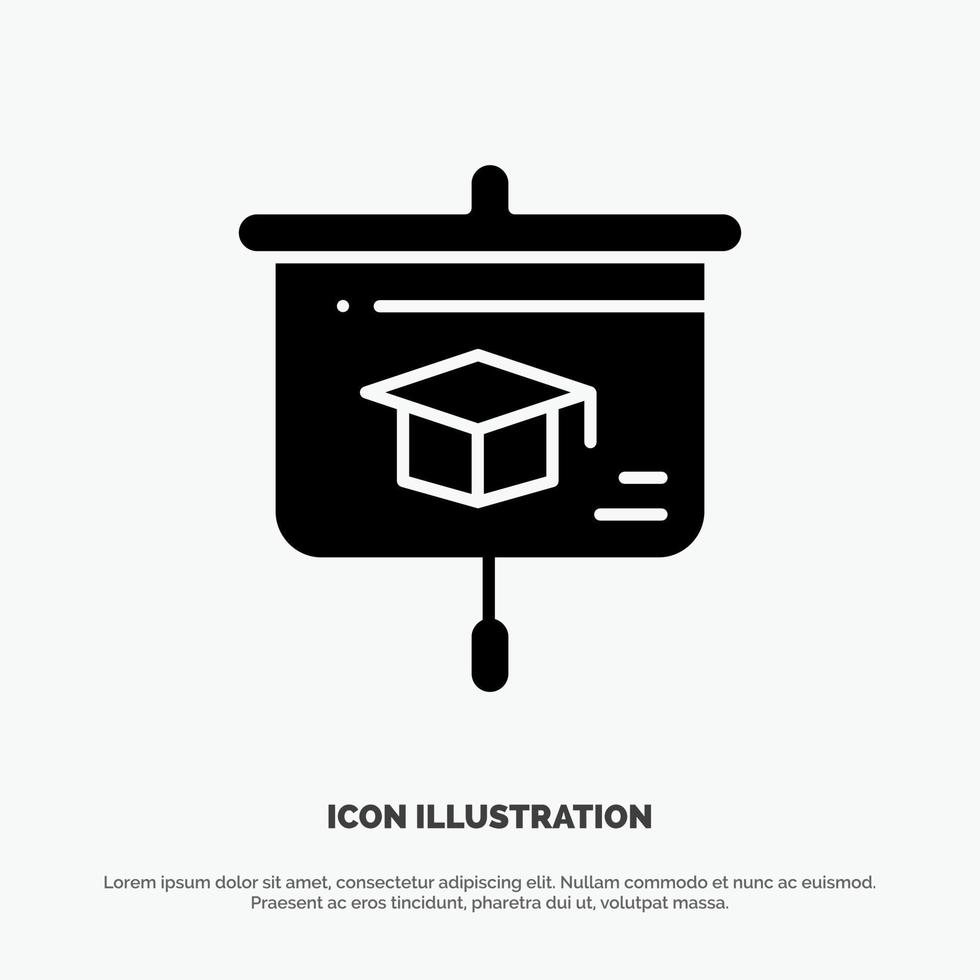 Chart Education Presentation School solid Glyph Icon vector