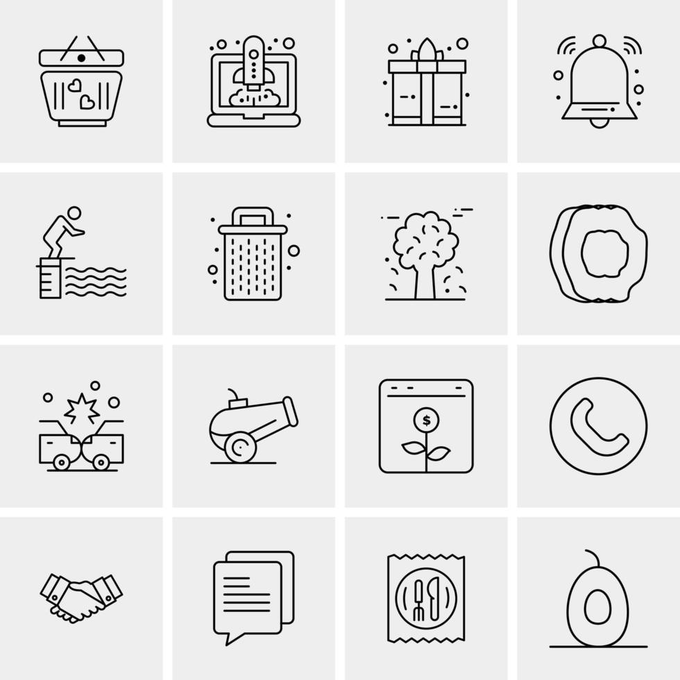 16 iconos universales de negocios vector ilustración de icono creativo para usar en proyectos relacionados con la web y dispositivos móviles