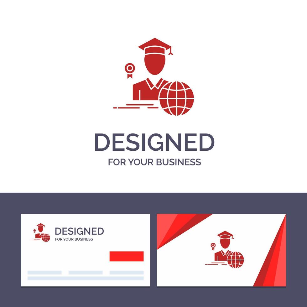 Creative Business Card and Logo template Graduation Avatar Graduate Scholar Vector Illustration