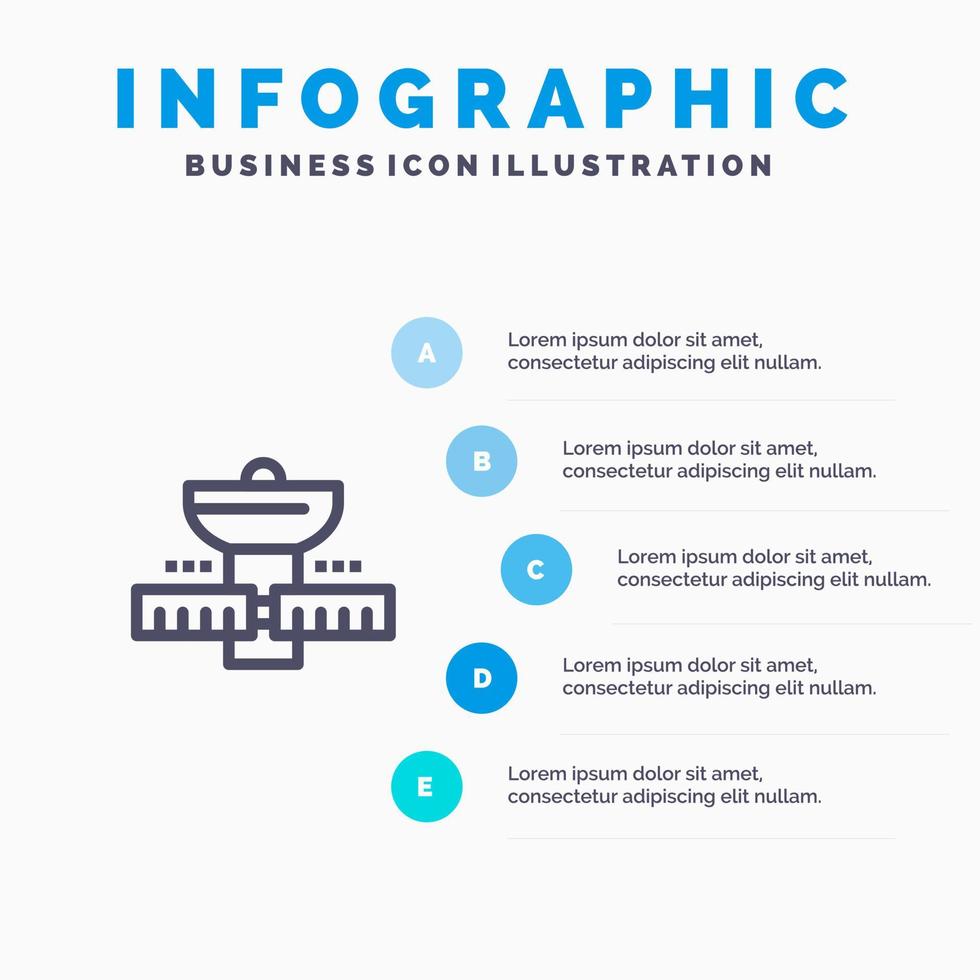 Gps Space Satellite Satellite Space Line icon with 5 steps presentation infographics Background vector