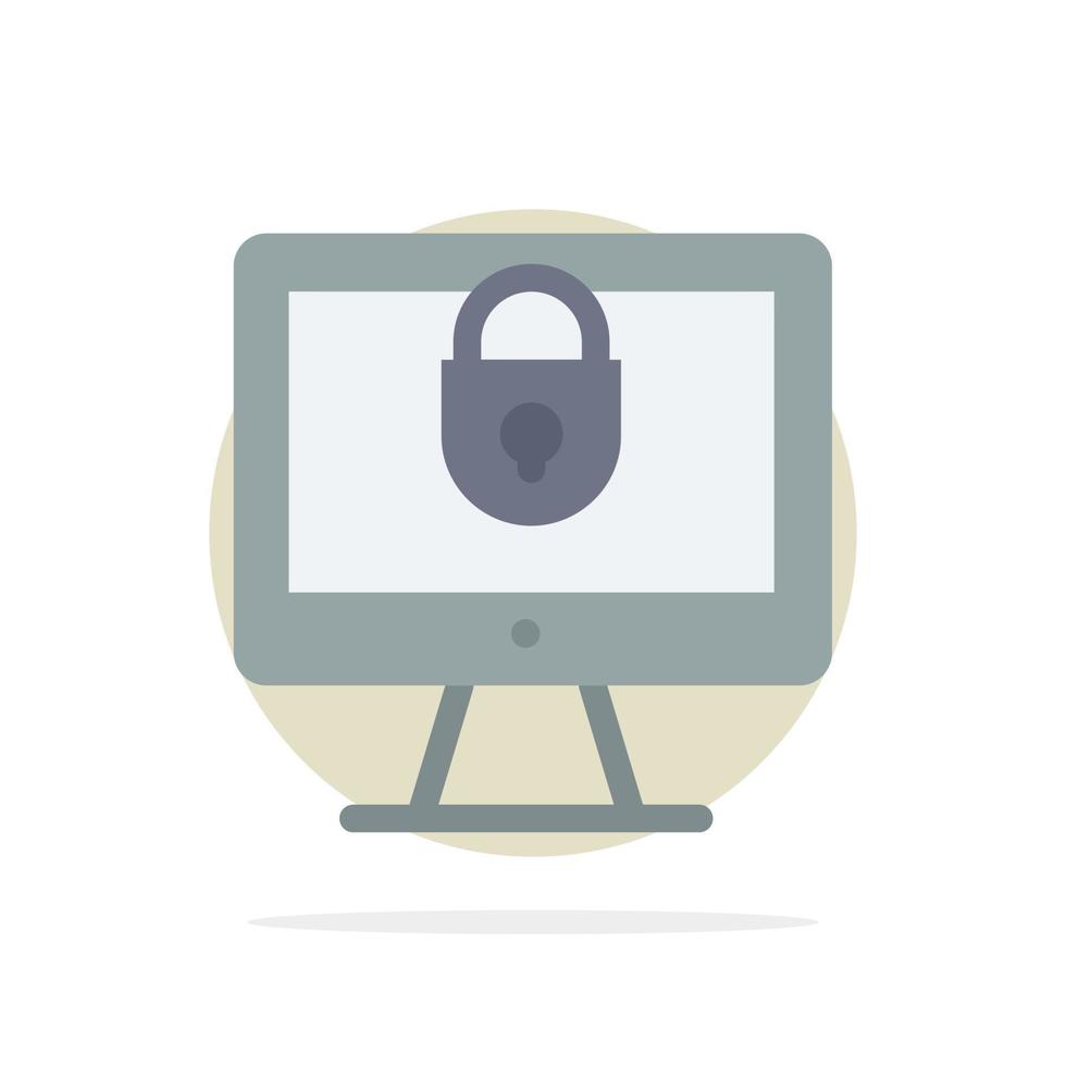 Computer Internet Lock Security Abstract Circle Background Flat color Icon vector