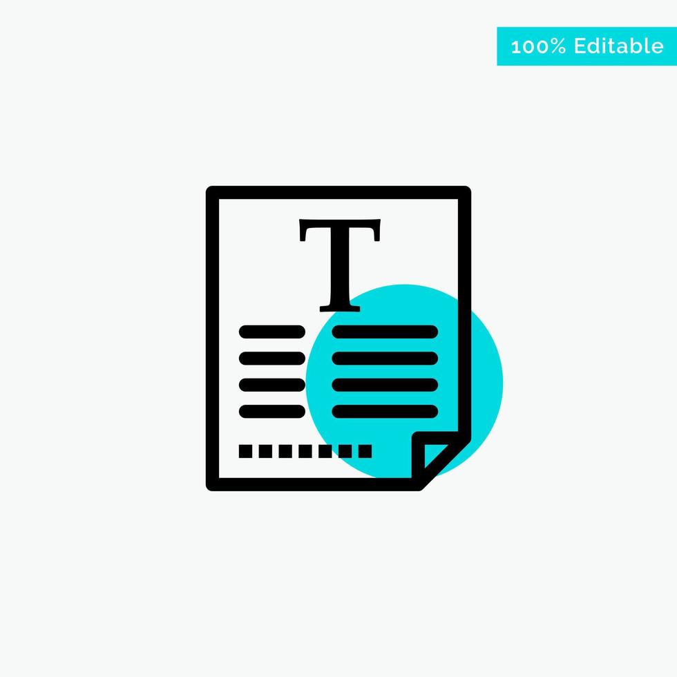 File Text Poster Fount turquoise highlight circle point Vector icon