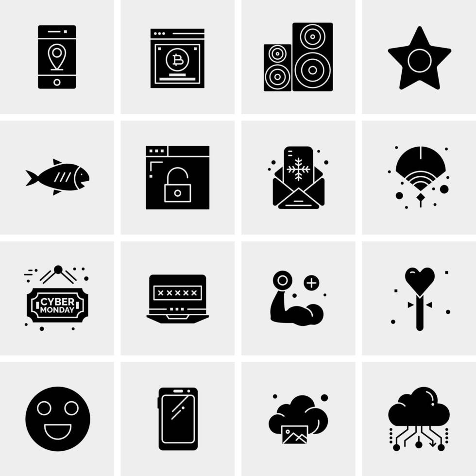 16 iconos universales de negocios vector ilustración de icono creativo para usar en proyectos relacionados con la web y dispositivos móviles