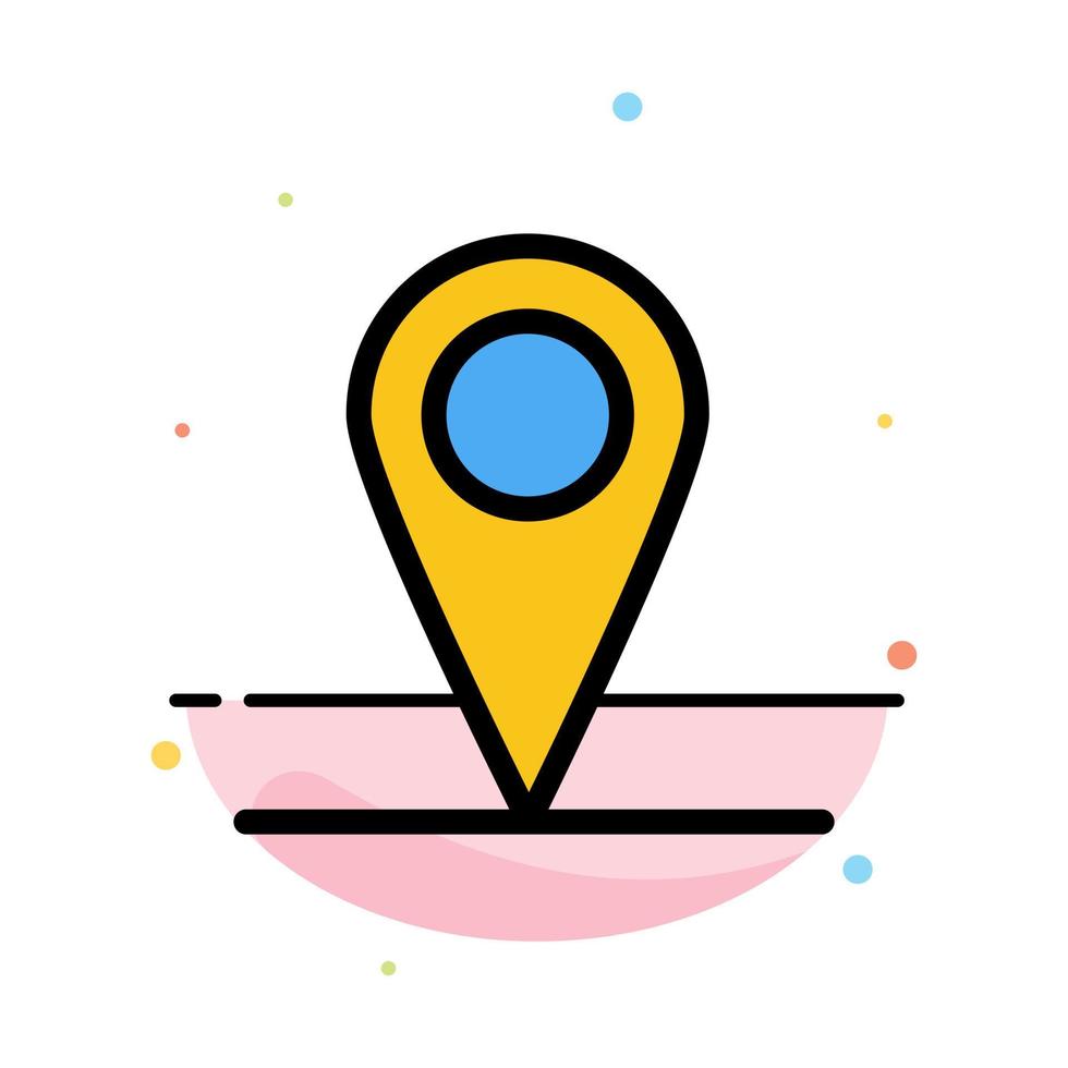 Location Map Interface Abstract Flat Color Icon Template vector