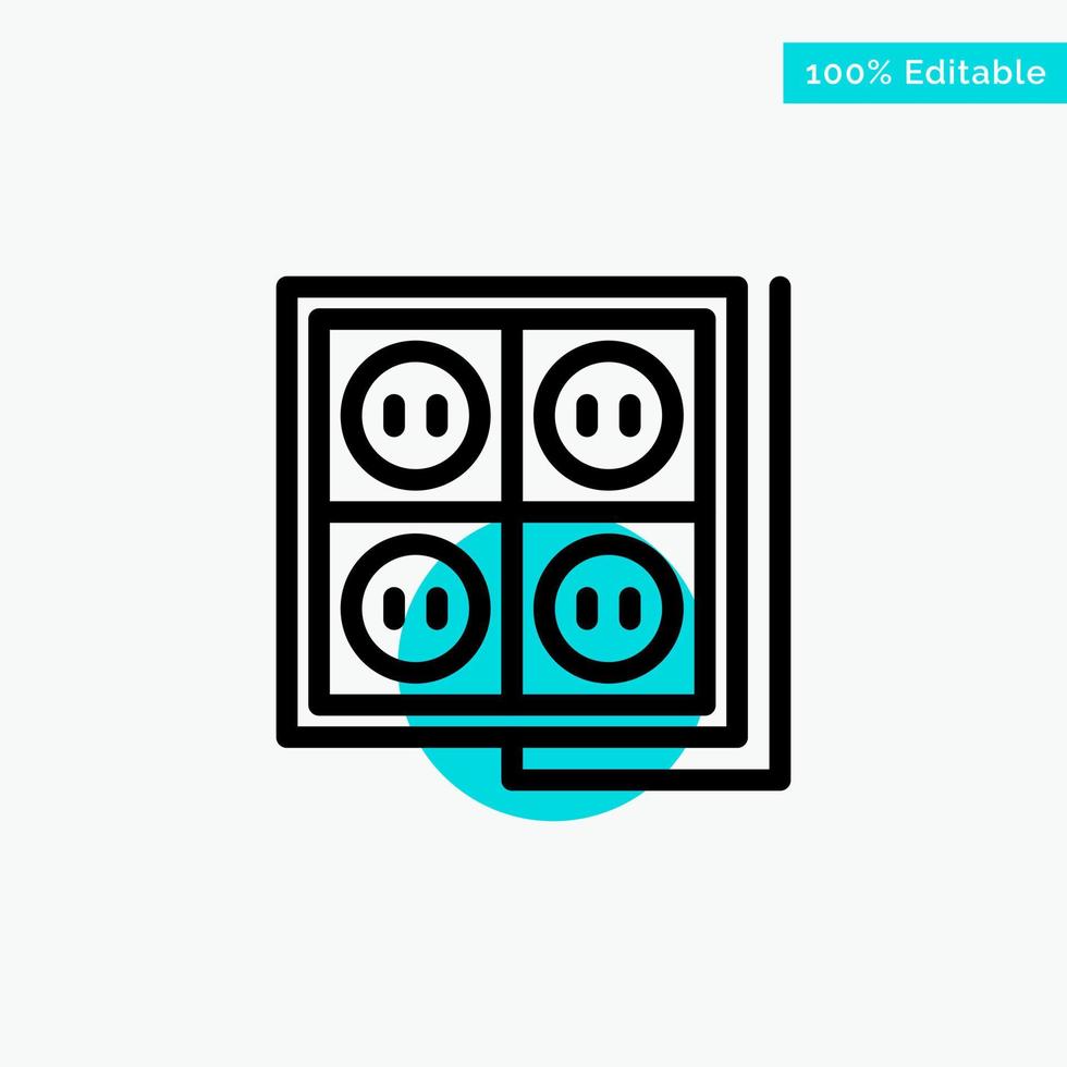 Building Construction Plug Socket Tool turquoise highlight circle point Vector icon