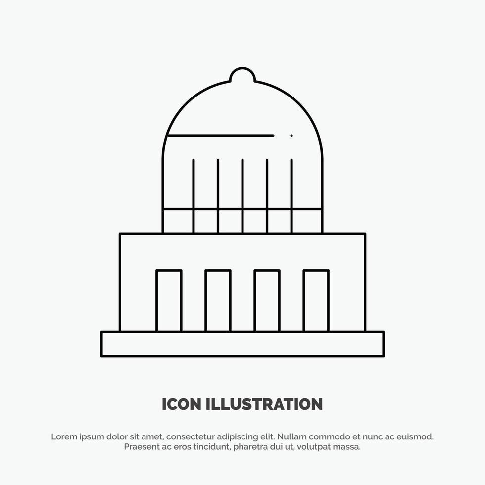 edificio ciudad hito usa línea icono vector