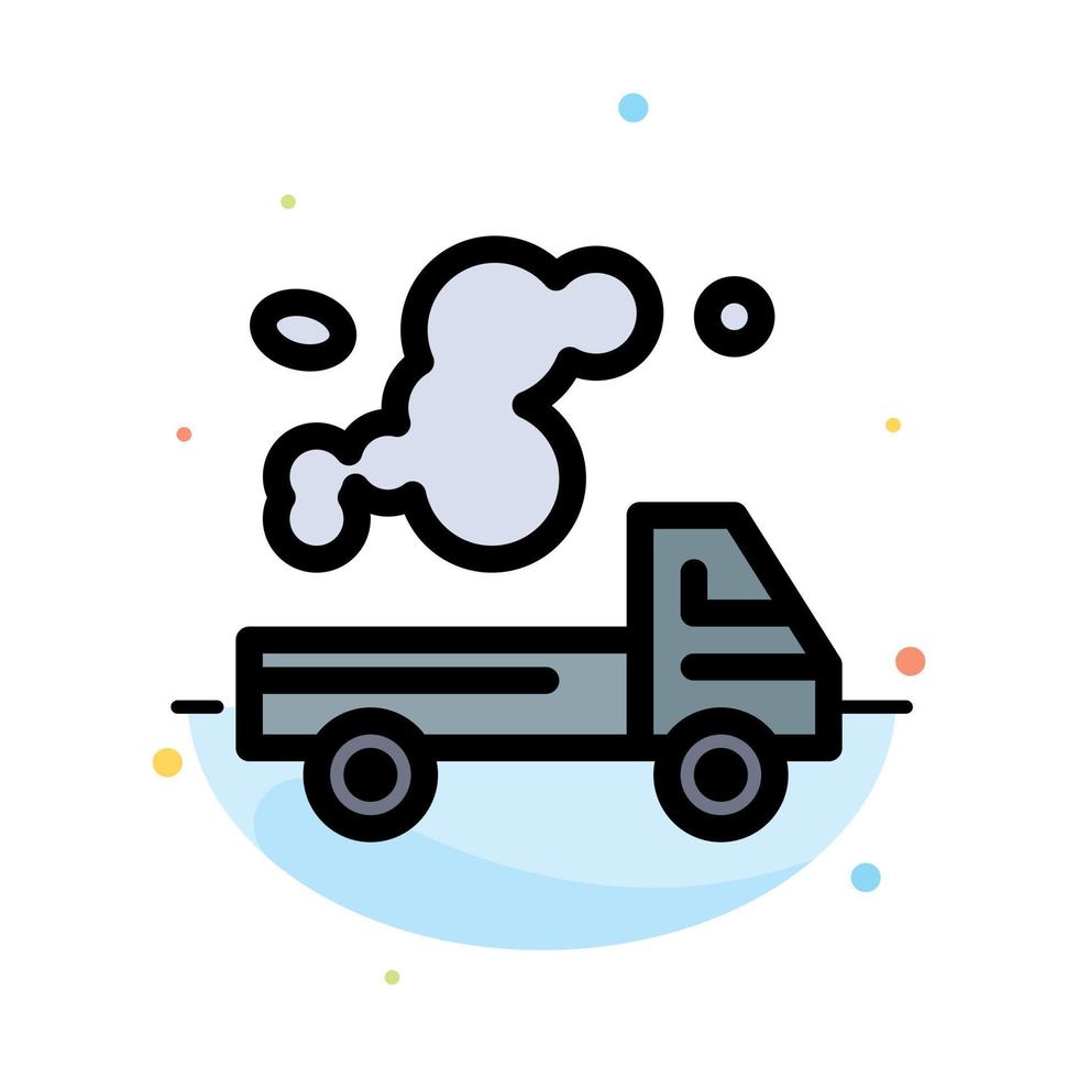 Automobile Truck Emission Gas Pollution Abstract Flat Color Icon Template vector